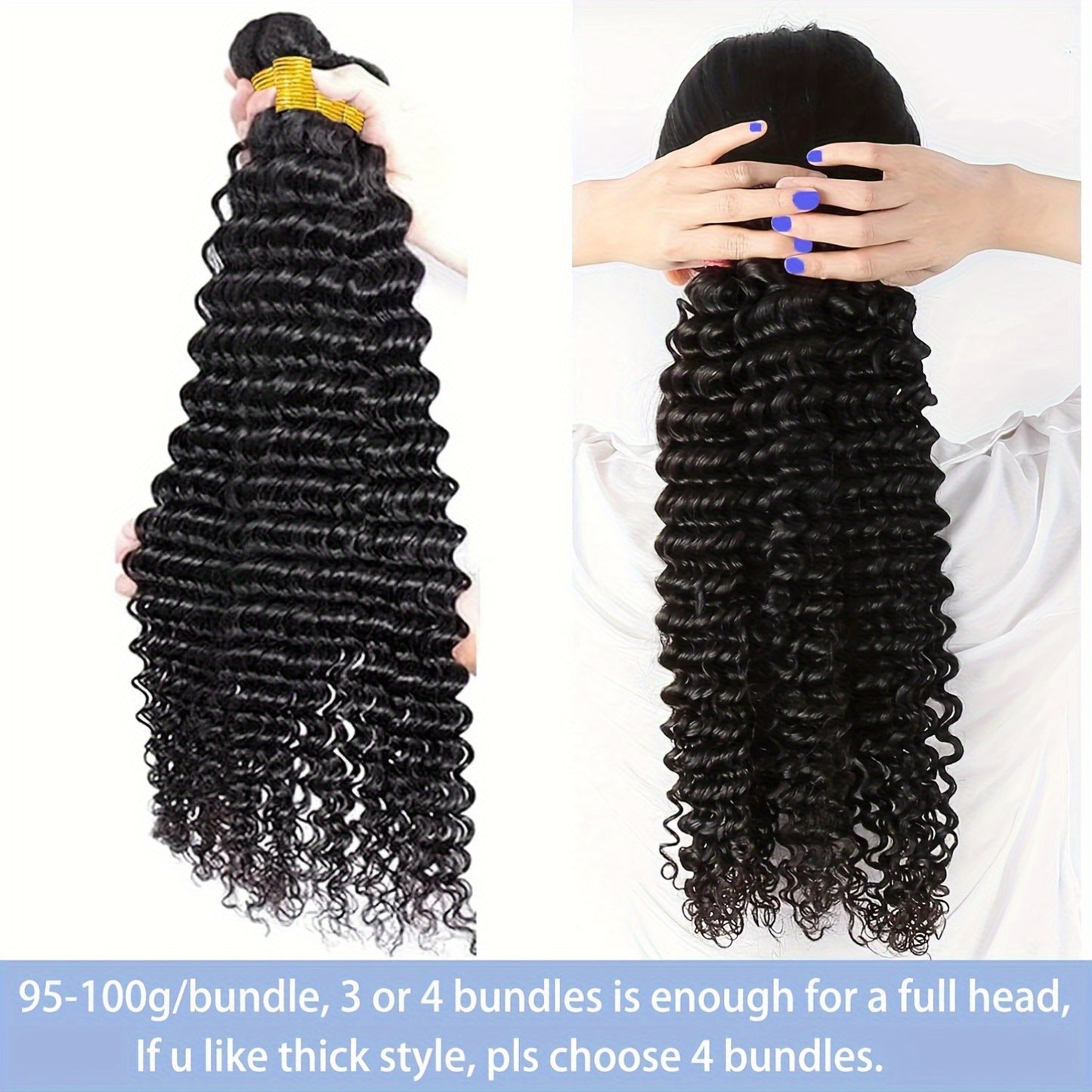 Hair Sophisticated™ – Ocean Wave Bundle Set 4 Bundles Deep Wave Virgin Brazilian Human Hair | 12A Grade | Wet & Wavy Perfection