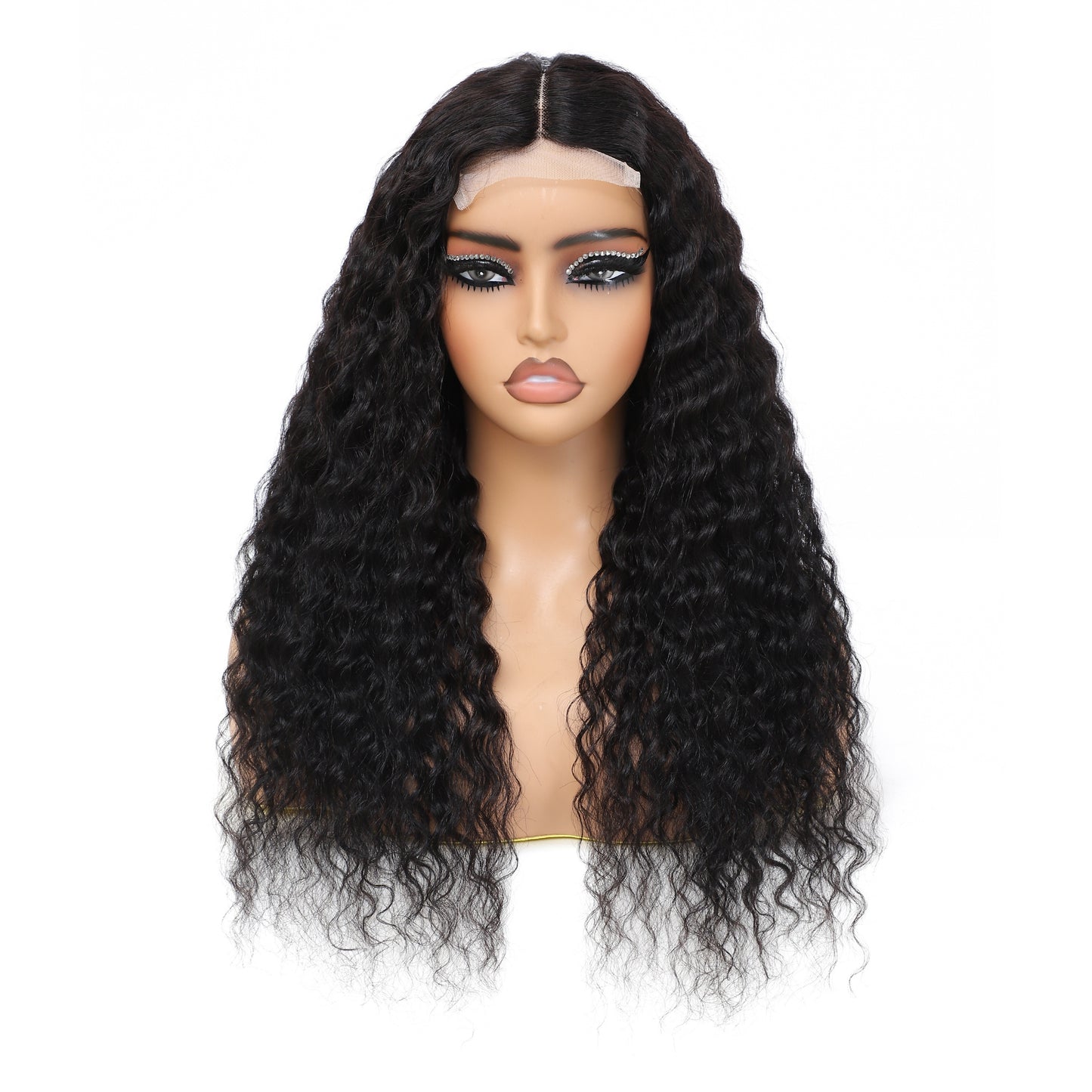 180% Density Deep Wave Lace Front Wig - 4x4 Transparent Closure, Human Hair, Natural Black Color, Wet and Wavy Look with Baby Hair for Women, Versatile Hair Wig | Voluminous Hairstyle | Full Luxurious Wig
