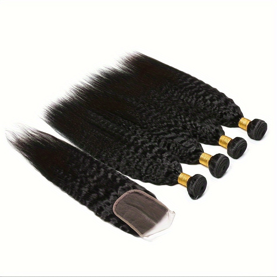 Hair Sophisticated™ – Yaki Luxe 4-Bundle Set with 4x4 Closure