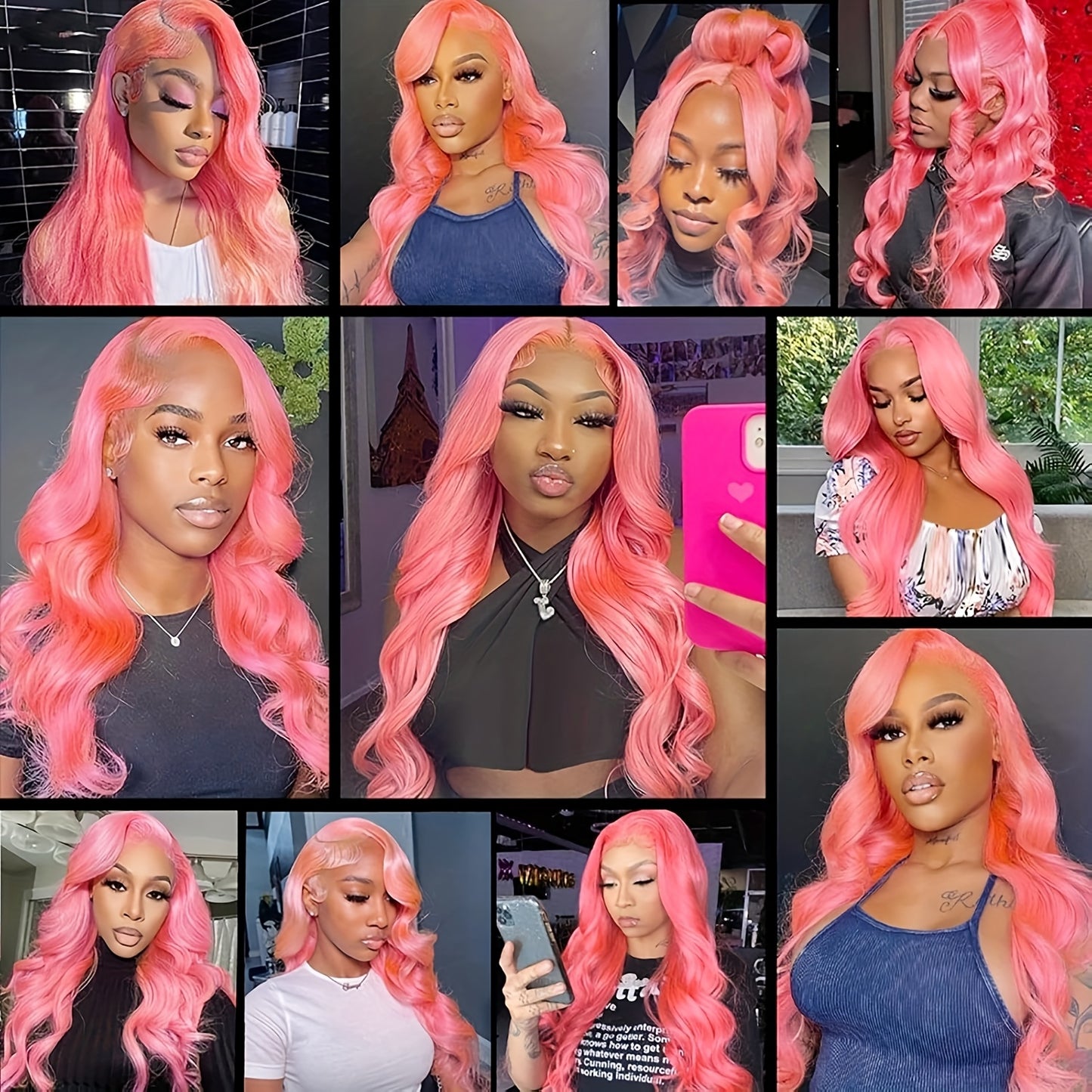 Hair Sophisticated Pink Body Wave Lace Front Wig – 13x4 HD Transparent Lace, 100% Human Hair, Pre-Plucked Hairline, Glueless, 180% Density for Women