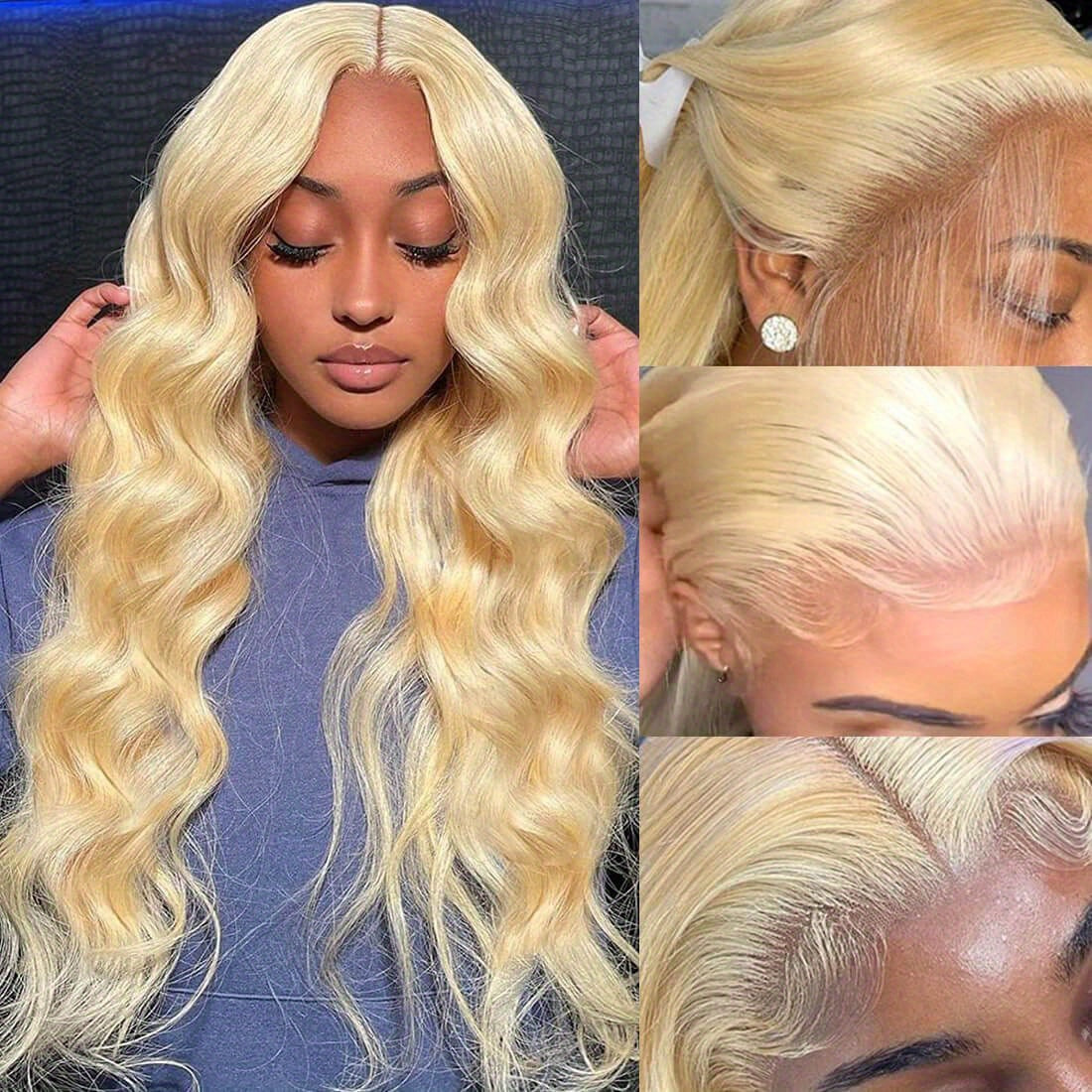 613 Lace Front Wig Human Hair 13x4 Body Wave Blonde Lace Frontal Wigs Human Hair Pre Plucked Glueless Wigs Human Hair 180 Density 30 Inch