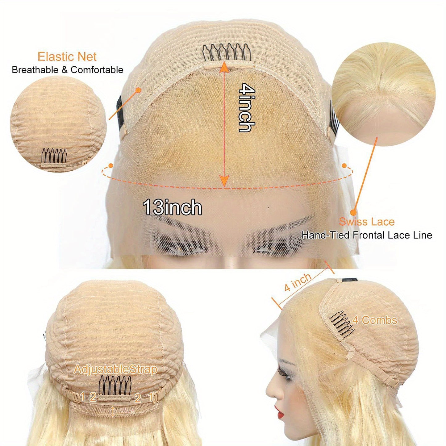 613 Lace Front Wig Human Hair 13x4 Body Wave Blonde Lace Frontal Wigs Human Hair Pre Plucked Glueless Wigs Human Hair 180 Density 30 Inch