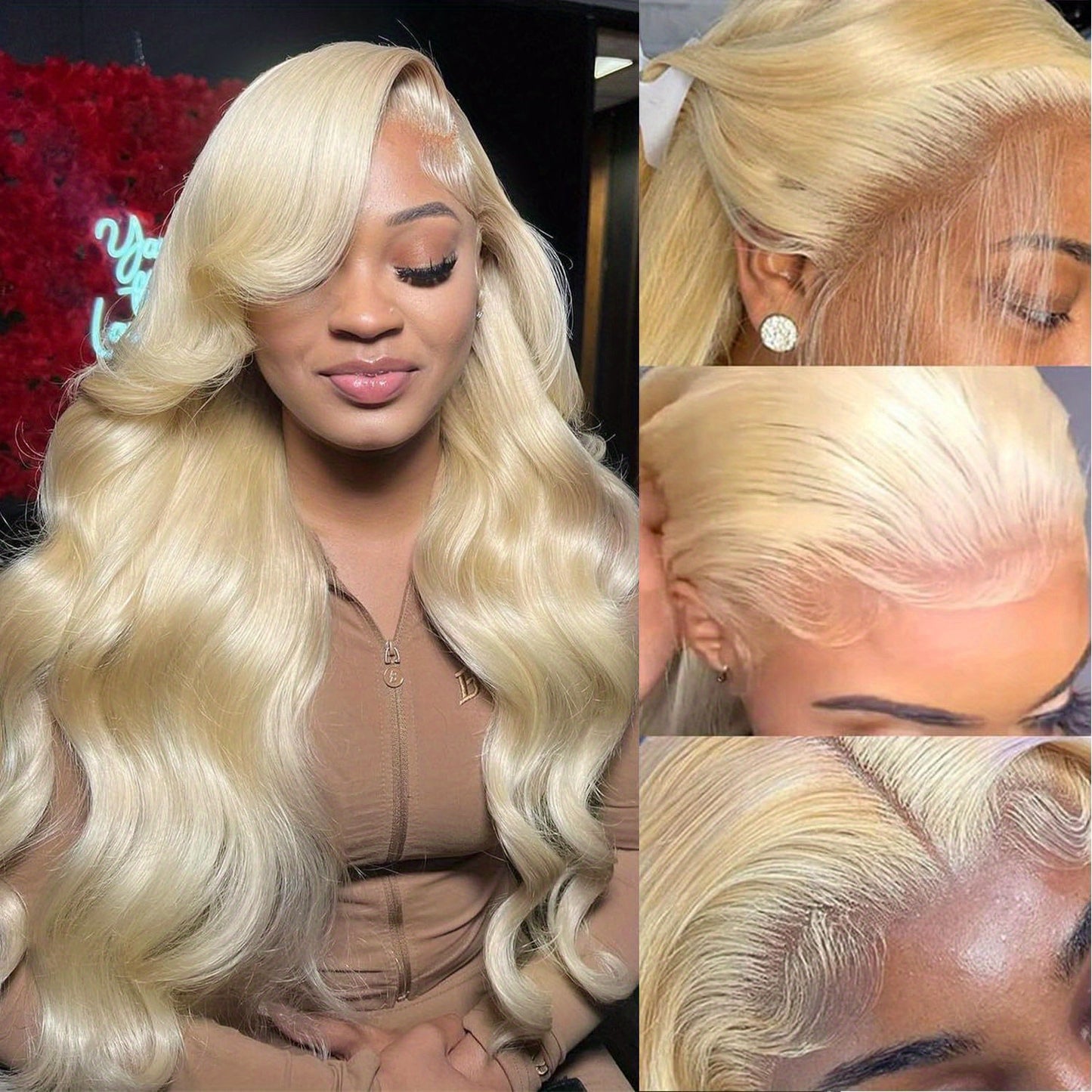 613 Lace Front Wig Human Hair 13x4 Body Wave Blonde Lace Frontal Wigs Human Hair Pre Plucked Glueless Wigs Human Hair 180 Density 30 Inch