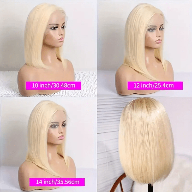 Hair Sophisticated Bone Straight 613 Blonde Bob Wig – 13x4 HD Lace Front Human Hair Wig, Pre-Plucked Short Cut, Closure Lace Frontal Wig