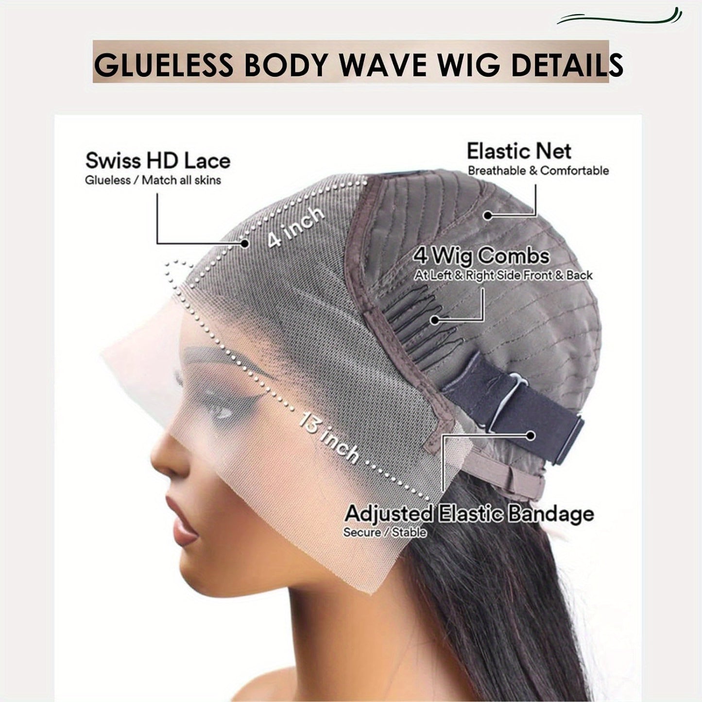 Hair Sophisticated Body Wave Lace Front Wig – 13x4 HD Transparent Lace, Pre-Plucked with Baby Hair, 100% Human Hair, 200% Density, Natural Color Wig for Women