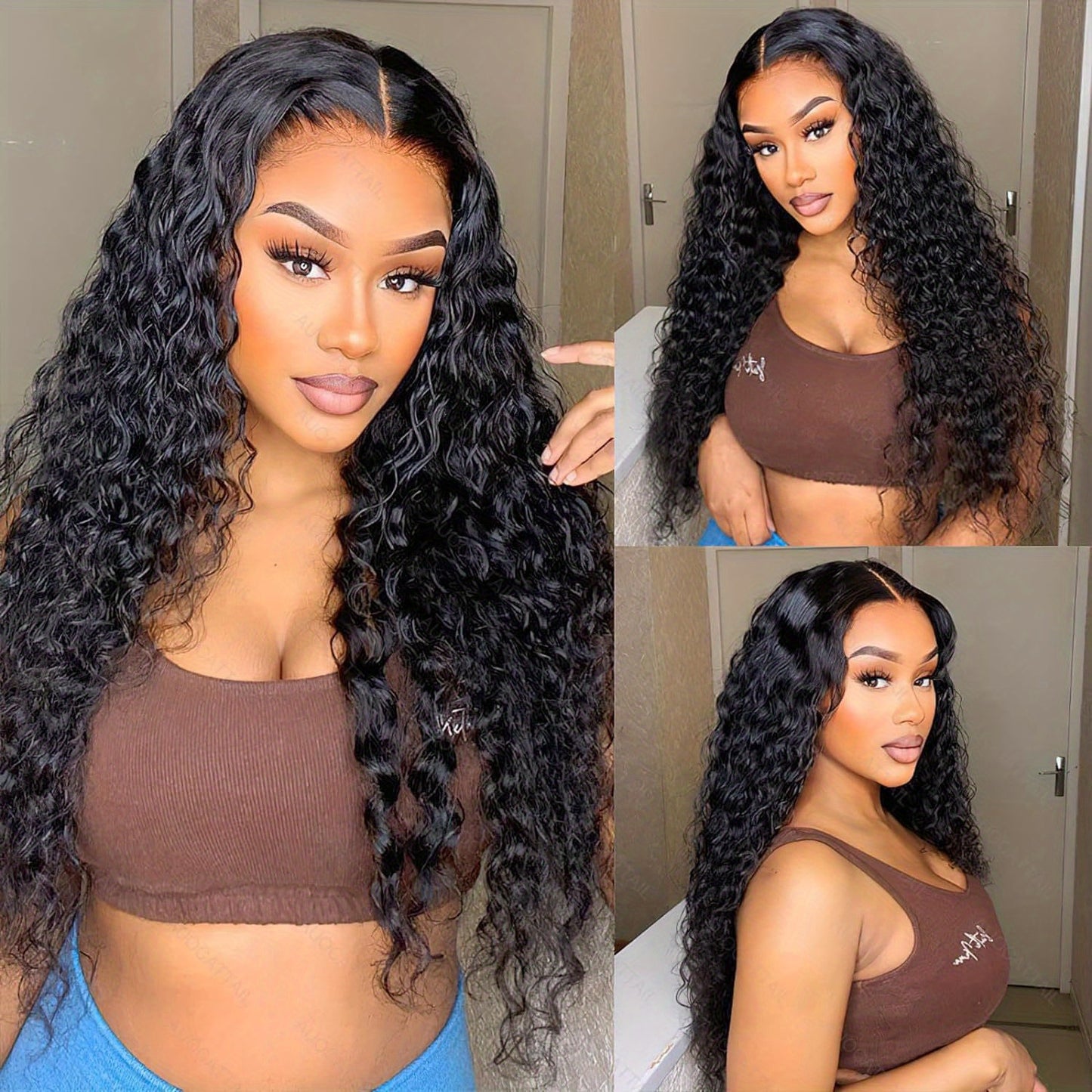 MS. MERRY 240% Density Brazilian Virgin Human Hair Jerry Curly Lace Front Wigs Transparent HD 13x4 Lace Frontal Wigs Deep Wave 100% Real Human Hair Wigs Remy With Baby Hair Natural Color for Halloween Christmas Festival