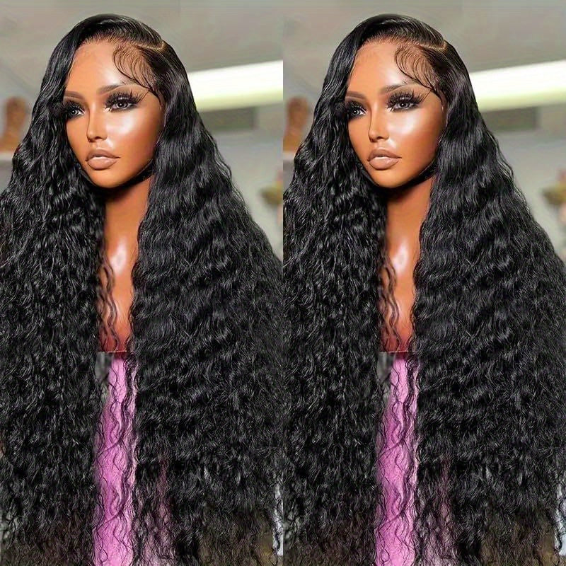 MS. MERRY 240% Density Brazilian Virgin Human Hair Jerry Curly Lace Front Wigs Transparent HD 13x4 Lace Frontal Wigs Deep Wave 100% Real Human Hair Wigs Remy With Baby Hair Natural Color for Halloween Christmas Festival