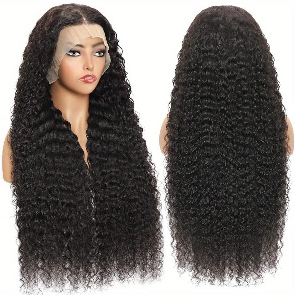 MS. MERRY 240% Density Brazilian Virgin Human Hair Jerry Curly Lace Front Wigs Transparent HD 13x4 Lace Frontal Wigs Deep Wave 100% Real Human Hair Wigs Remy With Baby Hair Natural Color for Halloween Christmas Festival