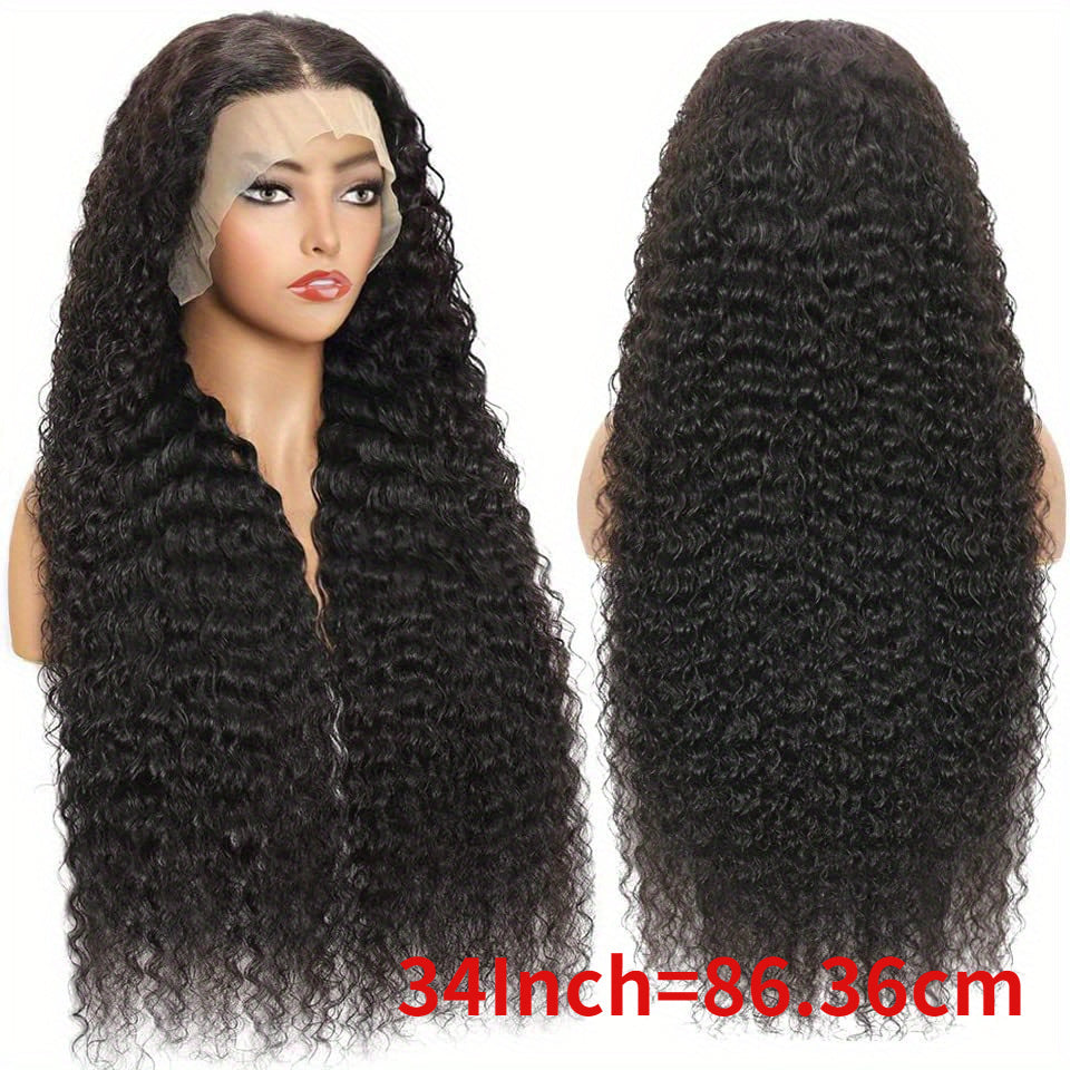 MS. MERRY 240% Density Brazilian Virgin Human Hair Jerry Curly Lace Front Wigs Transparent HD 13x4 Lace Frontal Wigs Deep Wave 100% Real Human Hair Wigs Remy With Baby Hair Natural Color for Halloween Christmas Festival
