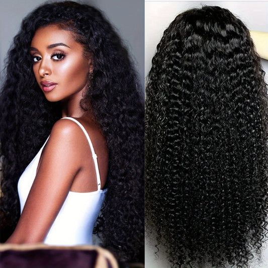 MS. MERRY 240% Density Brazilian Virgin Human Hair Jerry Curly Lace Front Wigs Transparent HD 13x4 Lace Frontal Wigs Deep Wave 100% Real Human Hair Wigs Remy With Baby Hair Natural Color for Halloween Christmas Festival
