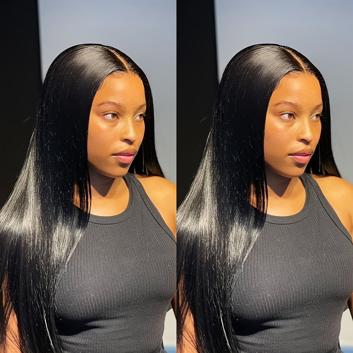 Hair Sophisticated - 100% Peruvian Straight Human Hair HD Lace Frontal Wig ā 13x7x1 Transparent Glueless Wig for Women