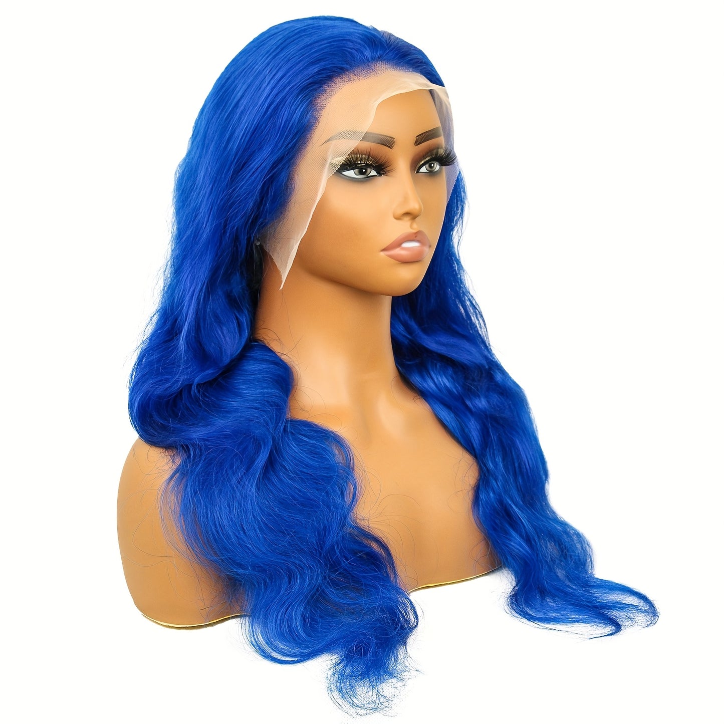 Hair Sophisticated Blue Body Wave Lace Front Wig – 13x4 HD Lace, 100% Human Hair, Pre-Plucked, Glueless, 12A Grade, 180% Density, Vibrant Colored Wig for Women