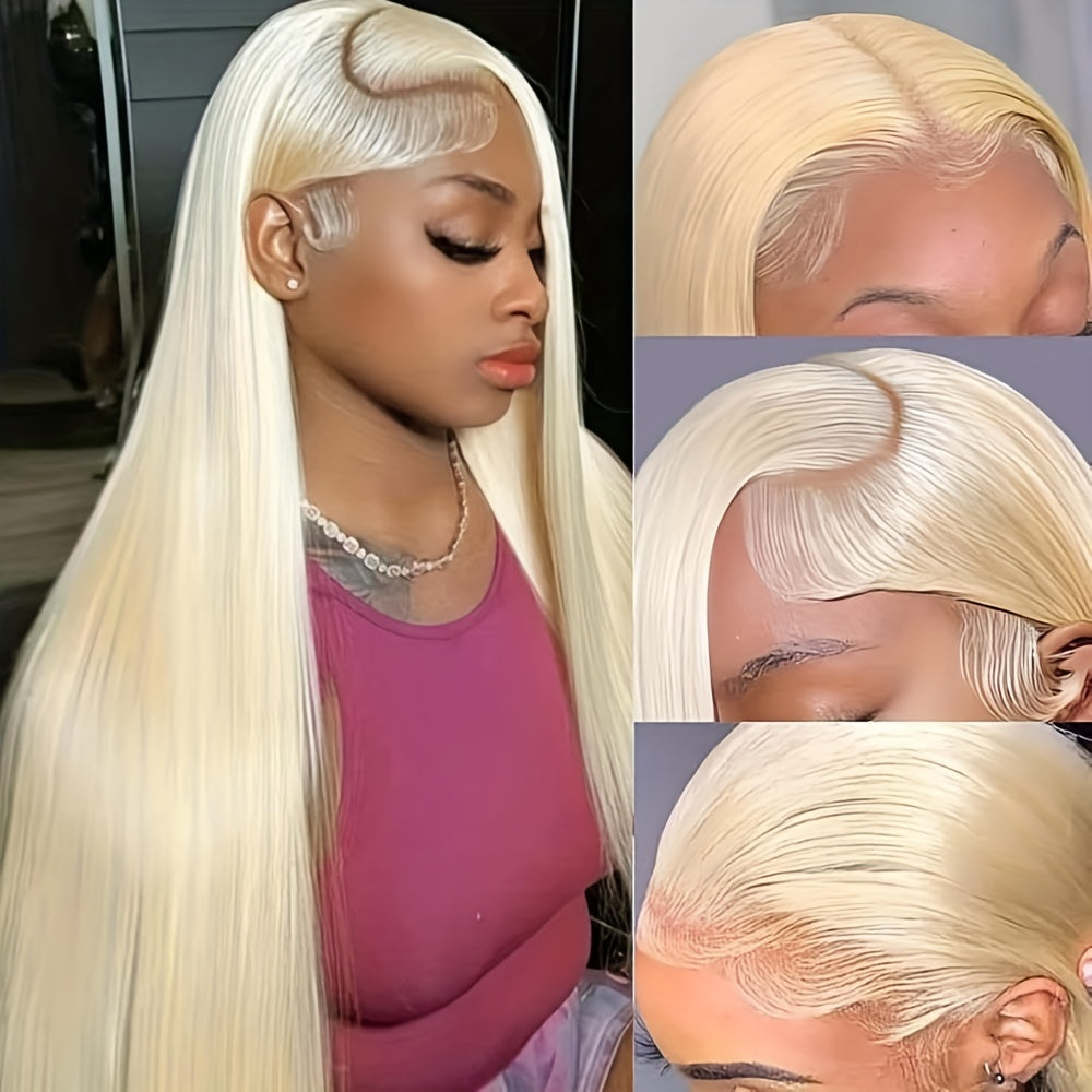 Hair Sophisticated 613 Blonde Lace Front Wig โ 13x4 HD Transparent, 200% Density, Pre-Plucked with Baby Hair, Straight Human Hair Wig, Perfect for Mother's Day & Special Occasions