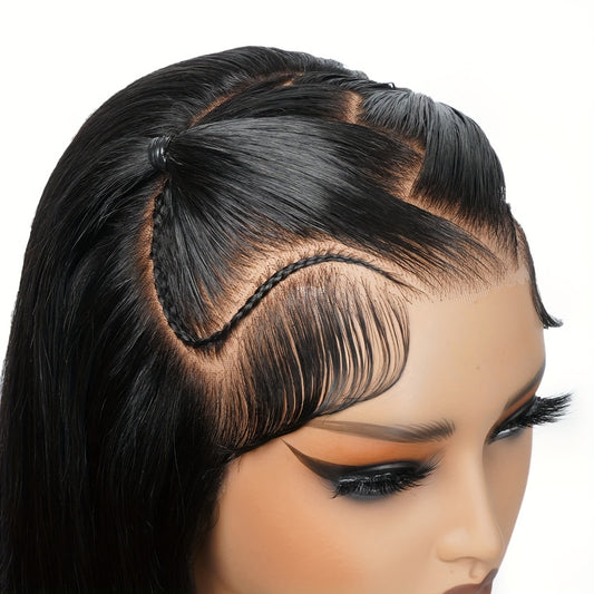 Alipearl Hair Glueless Styled Short BOB Wig Straight Pre-Styled 13x4 Ready To Go Lace Frontal Wig Put On And Go Human Hair Wigs Pre Bleached Pre Cut Pre Plucked 250% Density