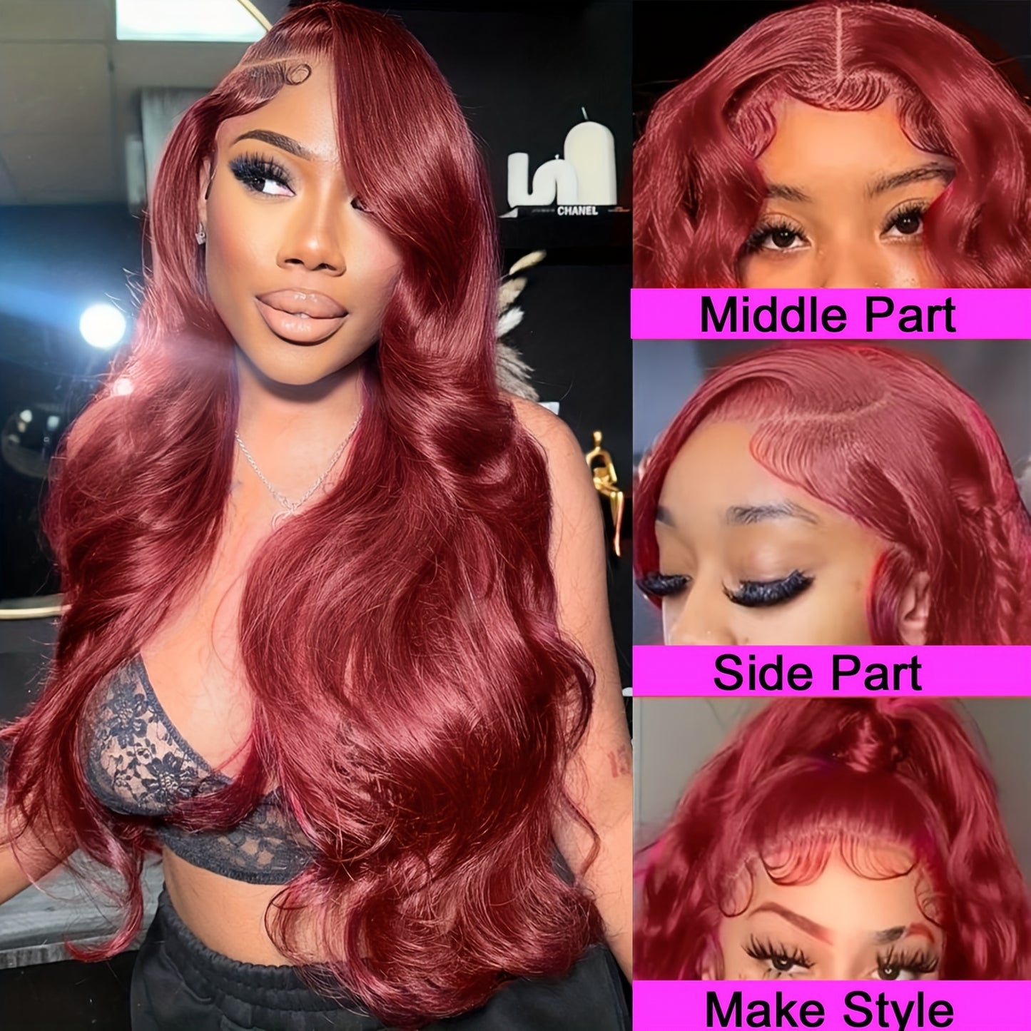 28 Inch 13x4 HD Lace Frontal Wigs Long Body Wave Black Wigs Synthetic Heat Resistant Fiber Hair Wig Premium Natural Black Loose Wave 13*4 Hairpiece Wigs for Women with HD Transparent Lace Glueless Lace Loose Wavy Wig 200% Den