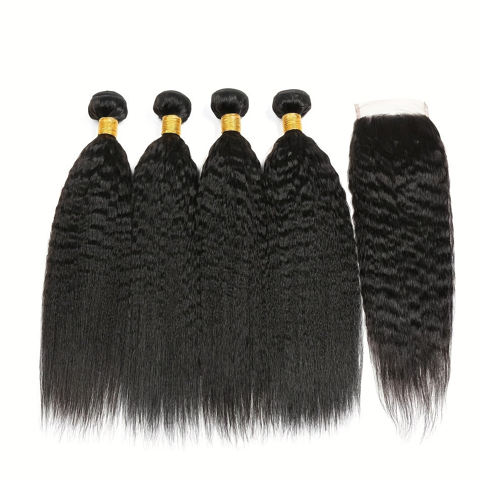 Hair Sophisticated™ – Yaki Luxe 4-Bundle Set with 4x4 Closure