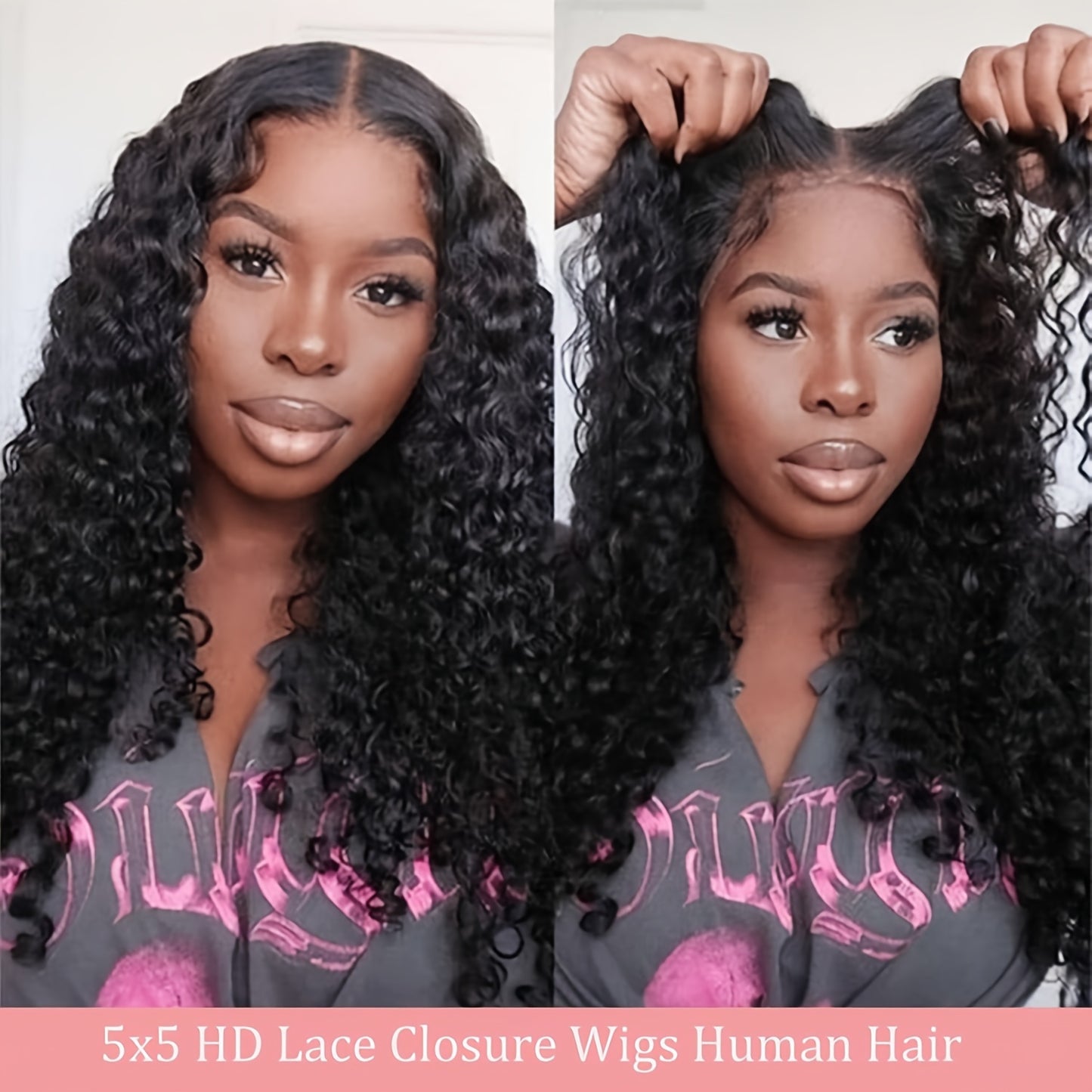 200% Density Water Wave Human Hair Wig - Glueless, Pre-Plucked, Pre-Cut 13x4 HD Lace Closure, Easy to Put On for Women
