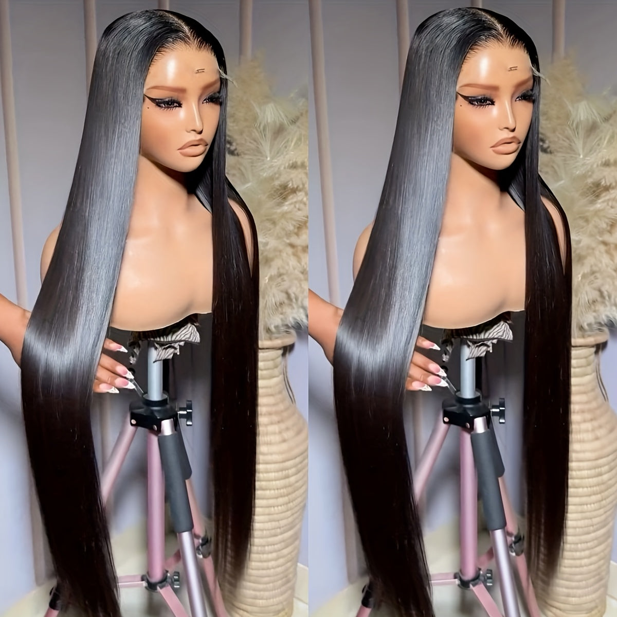 Hair Sophisticated - 100% Peruvian Straight Human Hair HD Lace Frontal Wig ā 13x7x1 Transparent Glueless Wig for Women