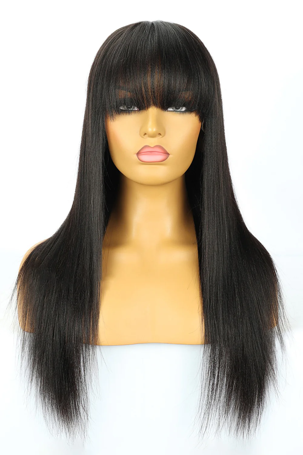 360 Lace Straight Wigs with Bangs 3602