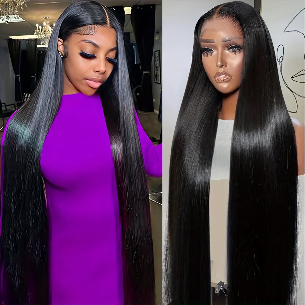 Hair Sophisticated Natural Straight Wig – 13x4 HD Lace Front Human Hair Wig, 200% Density, Bye Bye Knots, Pre-Plucked & Pre-Cut Glueless Wig for Black Women