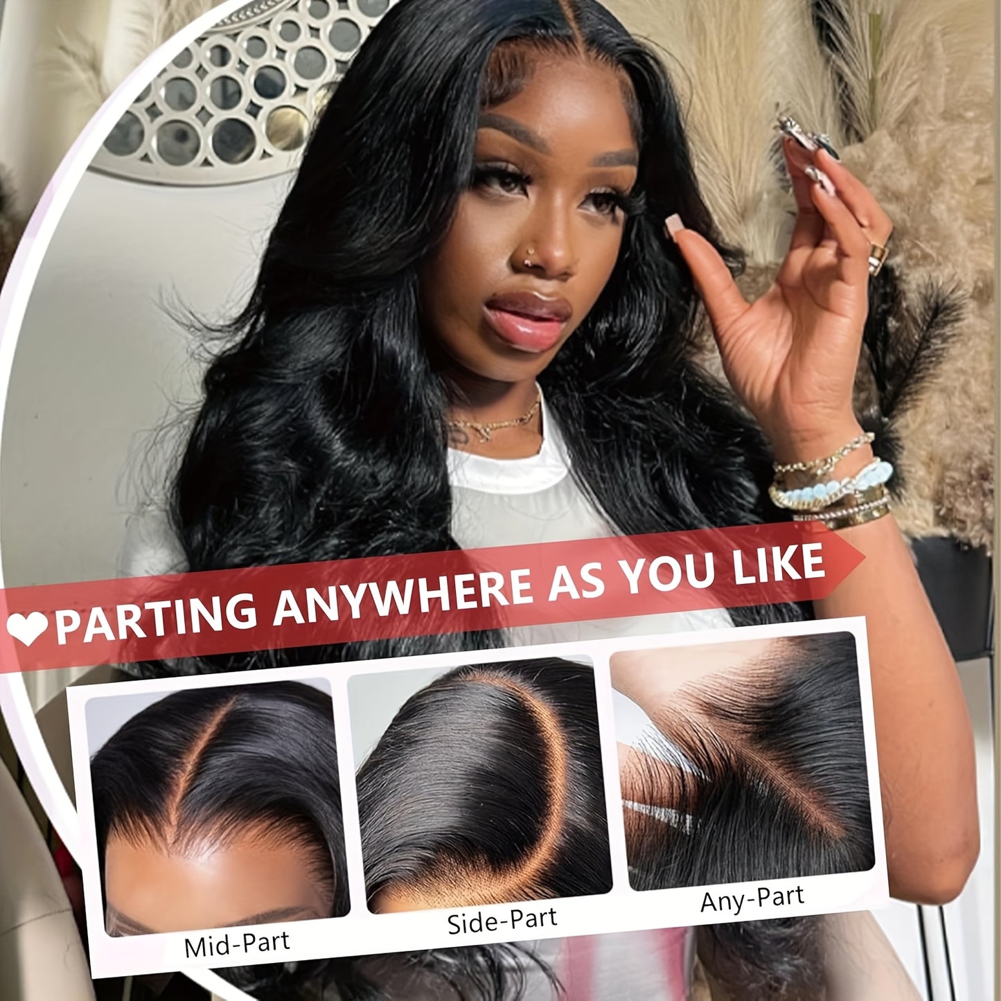 Hair sophisticated - Body Wave 20-32 Inches, Density 180, No Glue Wig to Wear And Go