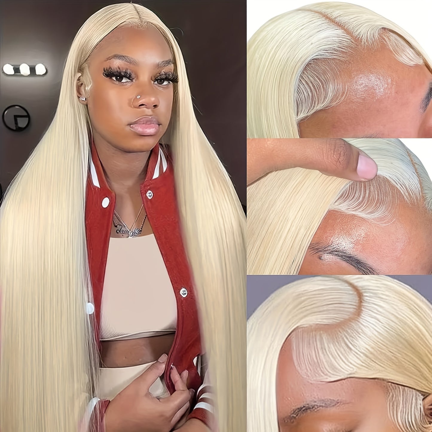 Hair Sophisticated 613 Blonde Lace Front Wig โ 13x4 HD Transparent, 200% Density, Pre-Plucked with Baby Hair, Straight Human Hair Wig, Perfect for Mother's Day & Special Occasions