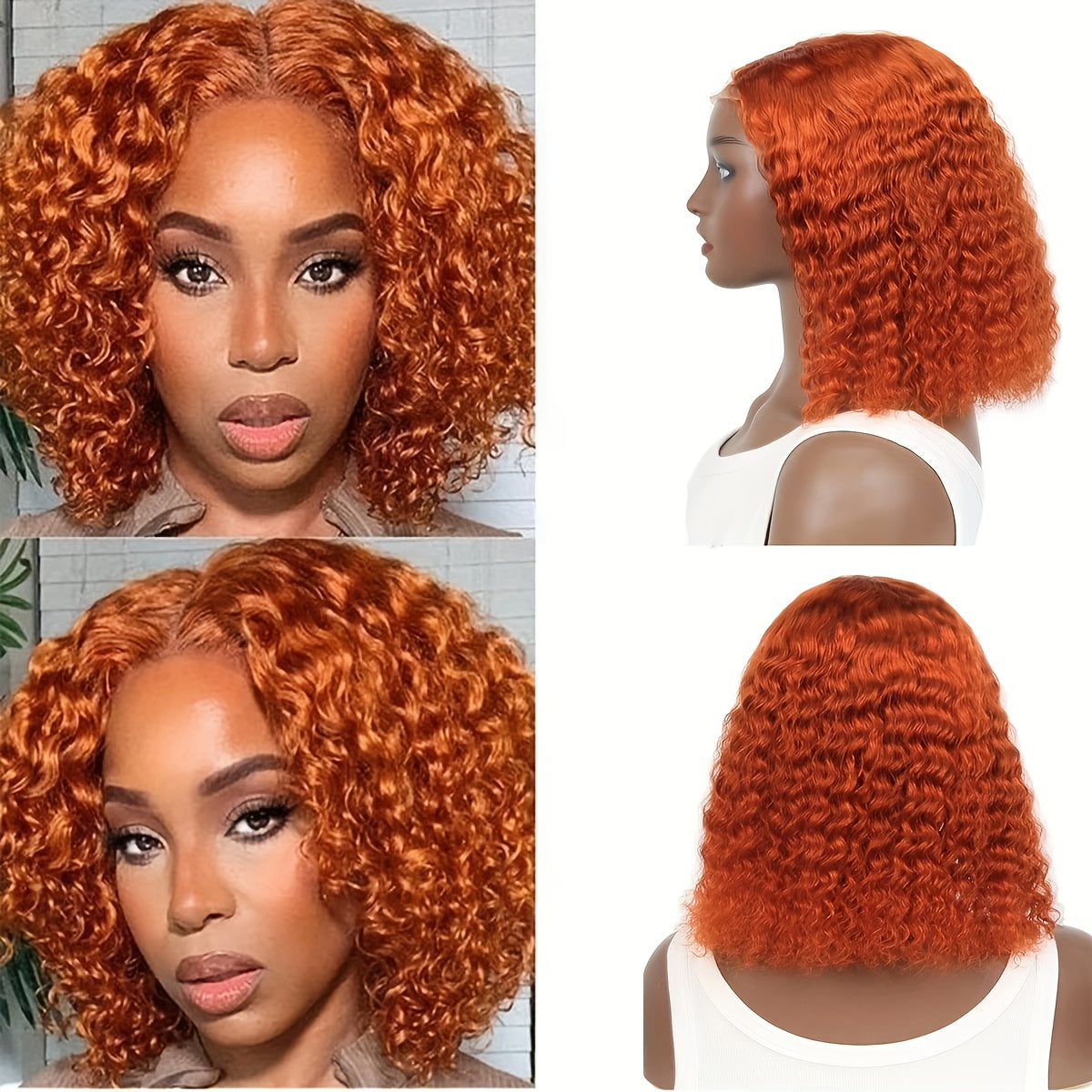 12-16 Inch Burgundy 99J Water Wave Bob Wig, 13x4 HD Human Hair, Pre-Plucked with Baby Hair, Ombre Highlight P4/27, Natural Looking Realistic Hairline, Versatile Styling Options, Elegant Wine Red Curly Style for Women, Hair Wi