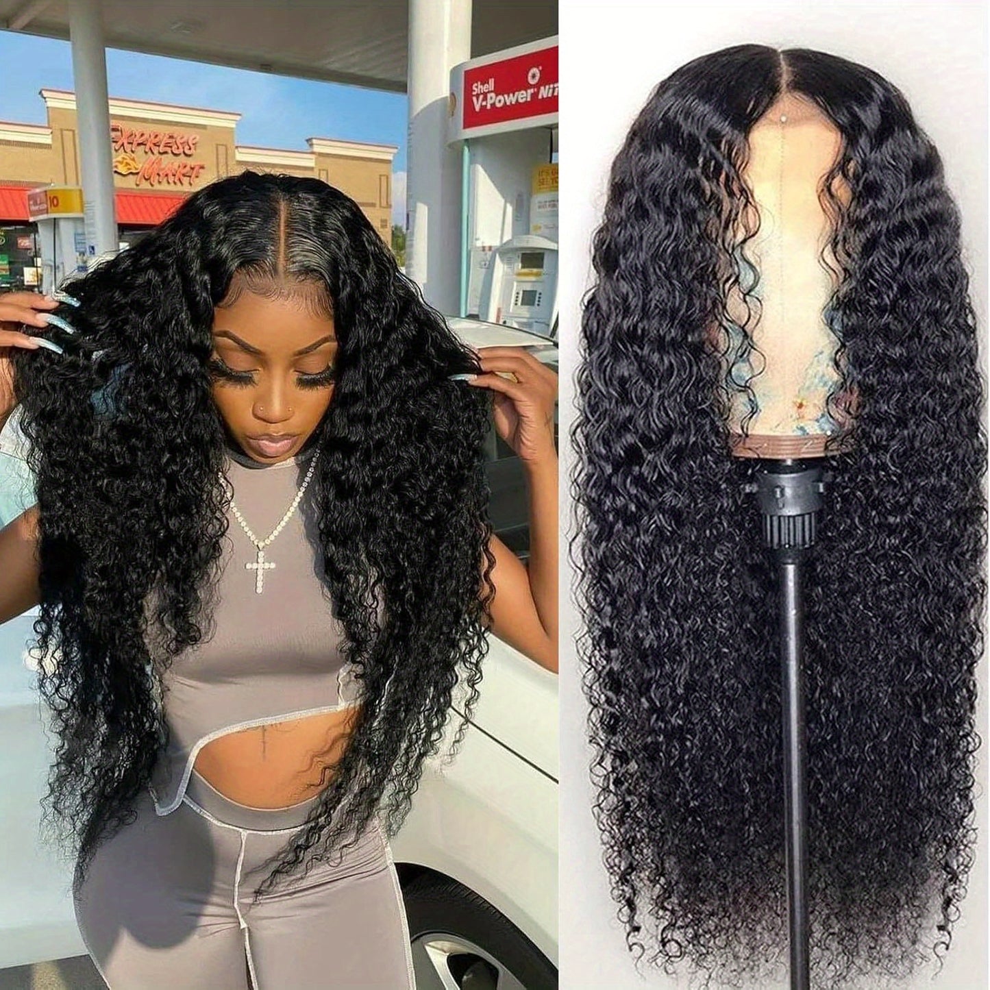 16 Inch Brazilian Virgin Human Hair Lace Front Wig - Deep Wave 4x4 Lace Closure, 180% Density, Pre-Plucked Baby Hair, Natural Black, HD Transparent Lace for Women, Soft & Healthy, Tangle-Free, Minimal Shedding, Adjustable Str
