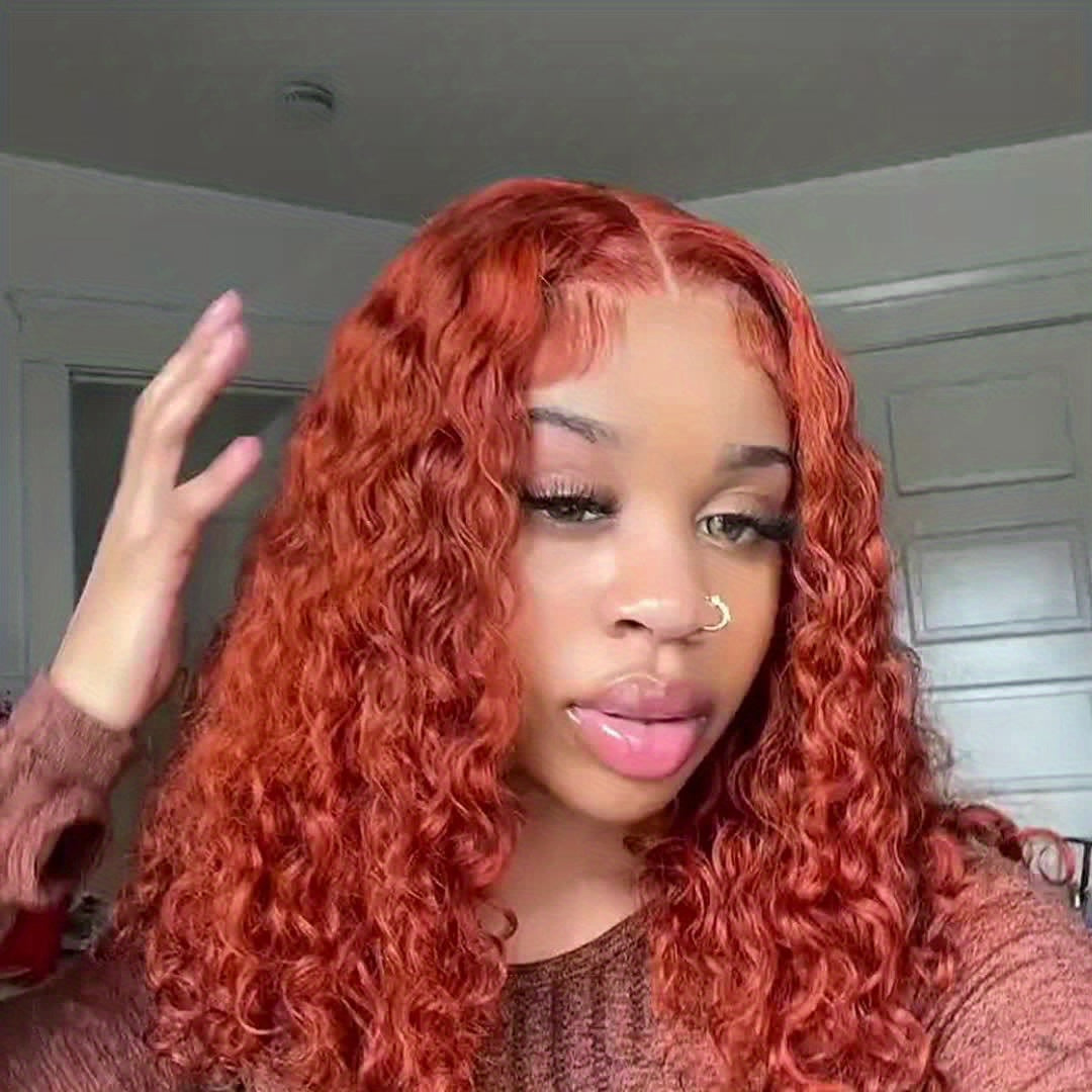 Hair Sophisticated Ginger Orange Deep Wave Bob Wig – 12 Inch 13x4 HD Lace Front, 100% Human Hair, 200% Density, Pre-Plucked with Baby Hair for a Natural Look