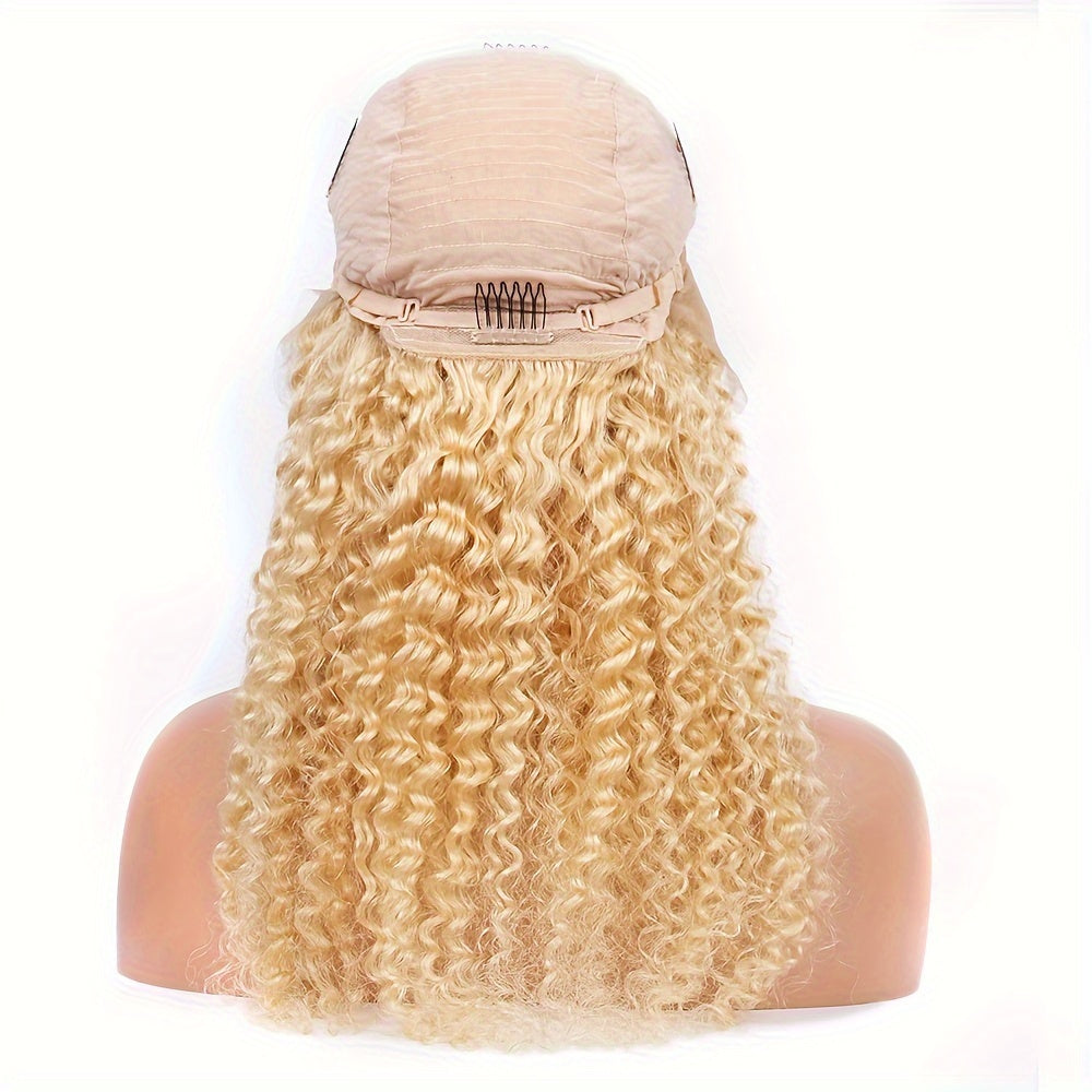 Hair Sophisticated 613 Blonde Deep Wave Lace Front Wig – 13x4 HD Transparent Human Hair Wig, Pre-Plucked with Baby Hair, 180% Density, 20-24 Inches, Natural Look for Women