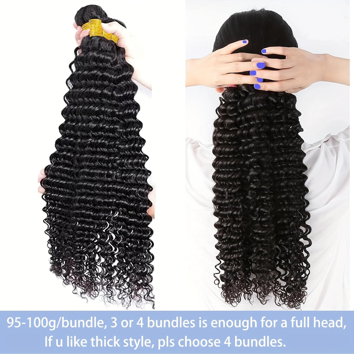 Hair Sophisticated™ – Ocean Wave Bundle Set 4 Bundles Deep Wave Virgin Brazilian Human Hair | 12A Grade | Wet & Wavy Perfection