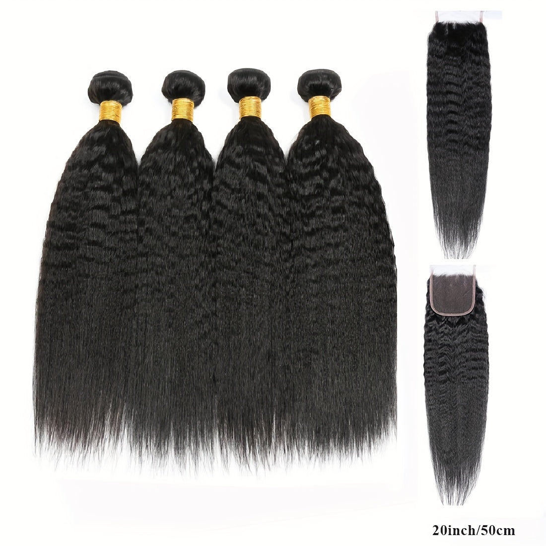 Hair Sophisticated™ – Yaki Luxe 4-Bundle Set with 4x4 Closure