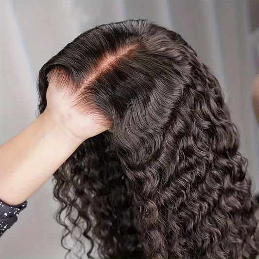 200% Density Water Wave Human Hair Wig - Glueless, Pre-Plucked, Pre-Cut 13x4 HD Lace Closure, Easy to Put On for Women