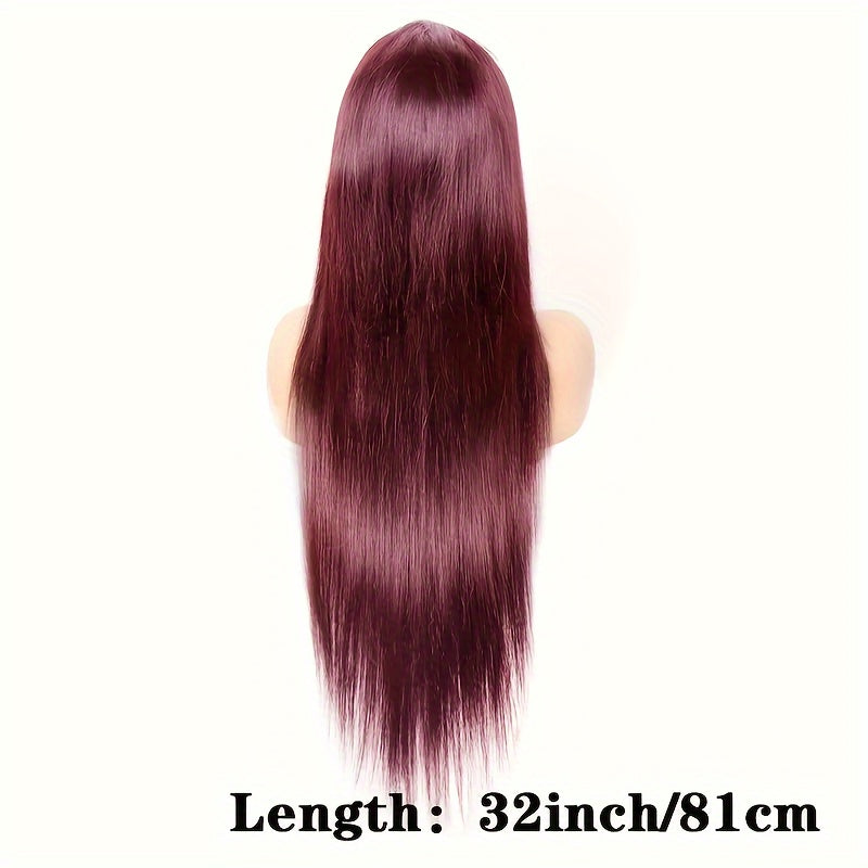 Hair Sophisticated 99J Burgundy Lace Front Wig – 13x4 HD Transparent Lace, 200% Density, Pre-Plucked with Baby Hair, Glueless Human Hair Wig, Available in 22-34 Inches
