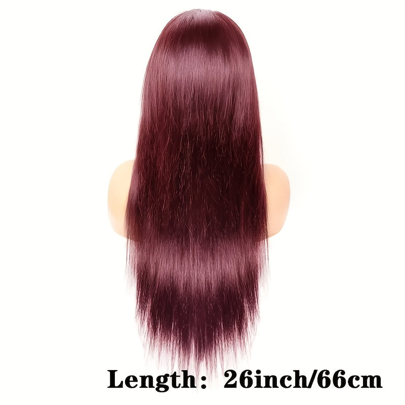 Hair Sophisticated 99J Burgundy Lace Front Wig – 13x4 HD Transparent Lace, 200% Density, Pre-Plucked with Baby Hair, Glueless Human Hair Wig, Available in 22-34 Inches