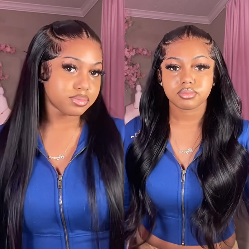 Hair Sophisticated Pre-Braided Wear & Go Wig – 13x4 HD Transparent Lace Front Human Hair Wig, Straight, Glueless, Pre-Cut, Pre-Styled, 180% Density