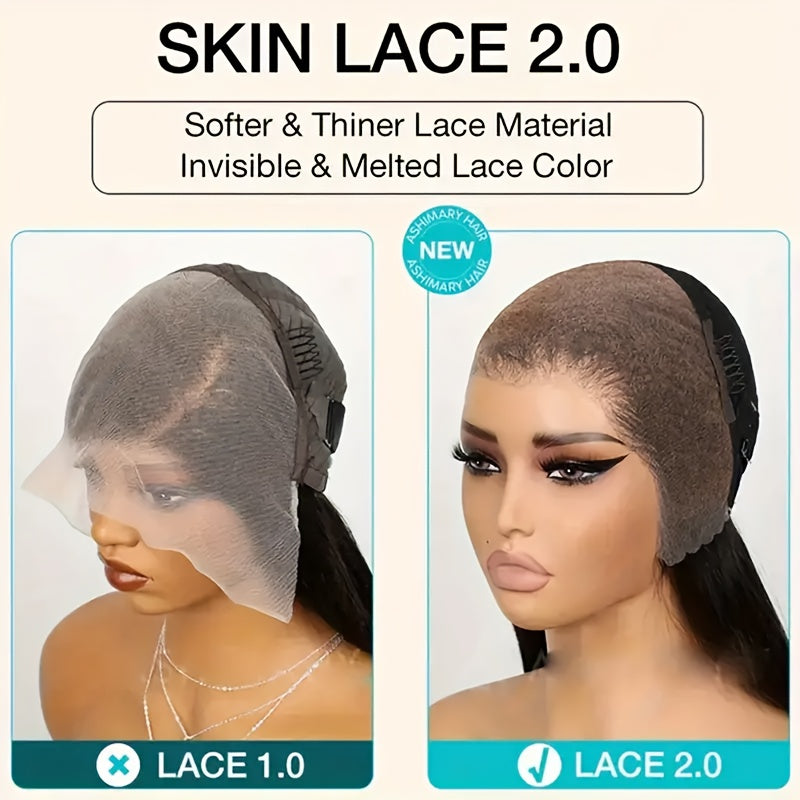 200% Density Water Wave Human Hair Wig - Glueless, Pre-Plucked, Pre-Cut 13x4 HD Lace Closure, Easy to Put On for Women