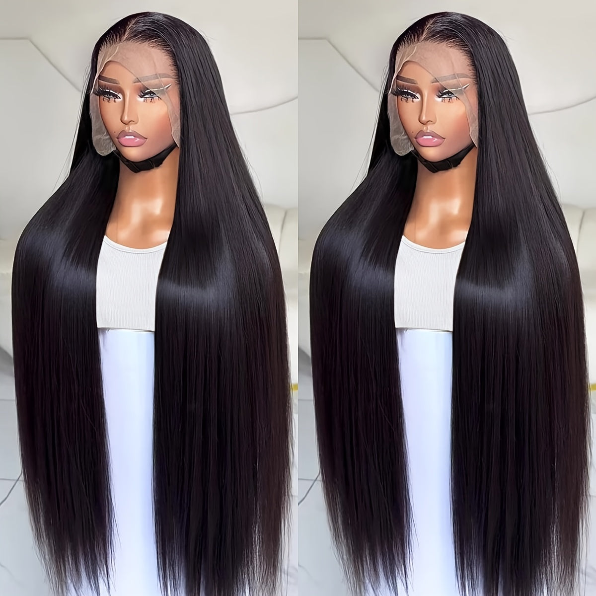 Hair Sophisticated - 100% Peruvian Straight Human Hair HD Lace Frontal Wig ā 13x7x1 Transparent Glueless Wig for Women