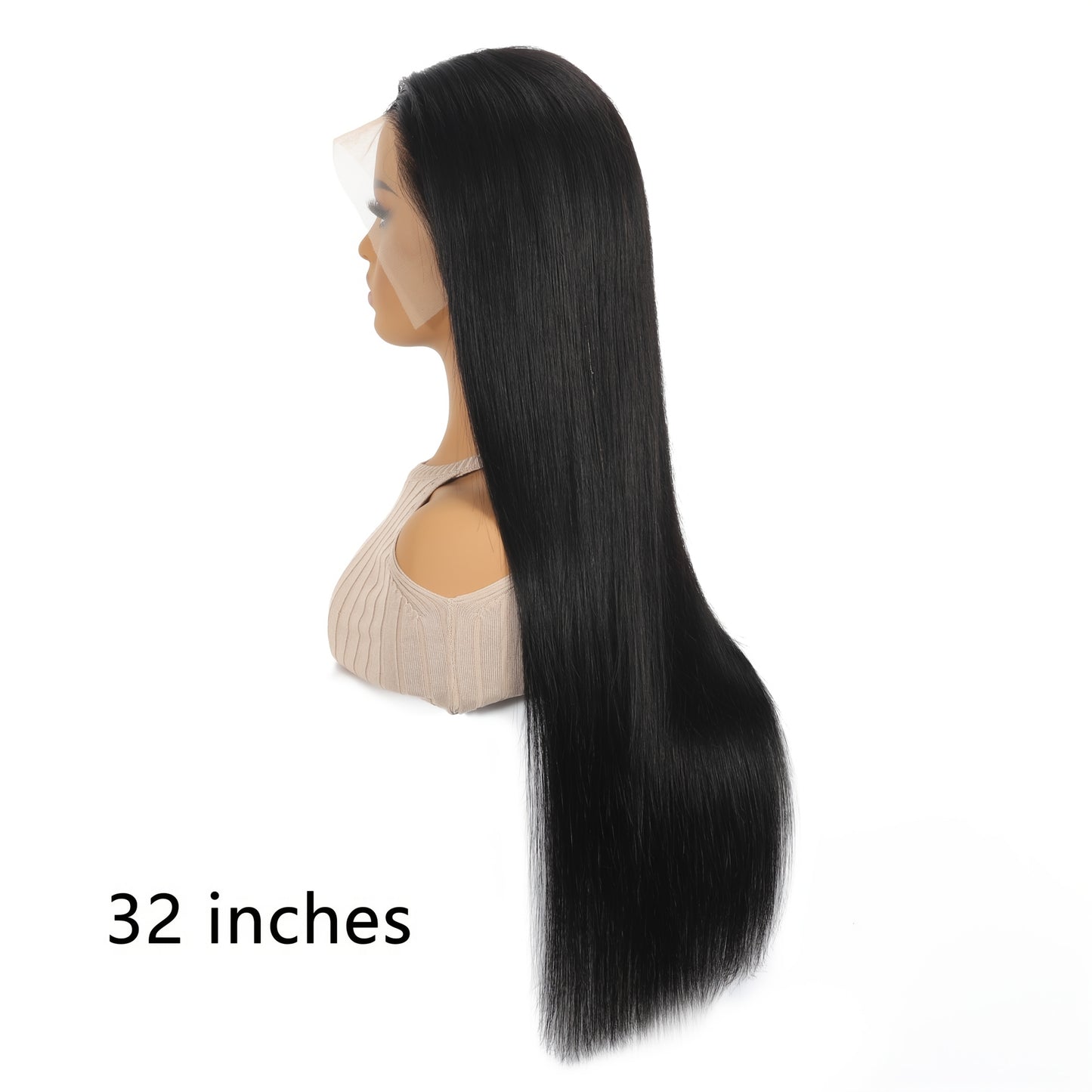 Hair Sophisticated 250% Density Straight Glueless Lace Front Wig – 13x4 HD Transparent Brazilian Virgin Human Hair, Pre-Plucked with Baby Hair, Natural Black Wig for Women