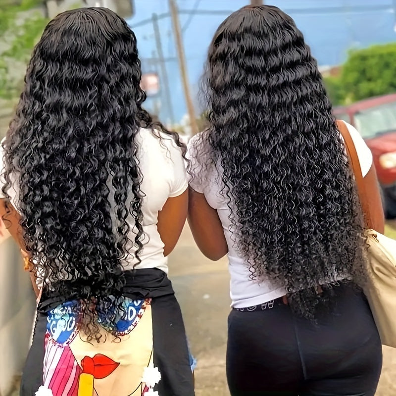Hair Sophisticated Brazilian Deep Wave Human Hair – 4 Bundles + 4x4 Transparent Lace Closure | 100% Unprocessed Virgin Hair | Free Part | 5-Piece Bundle Deal