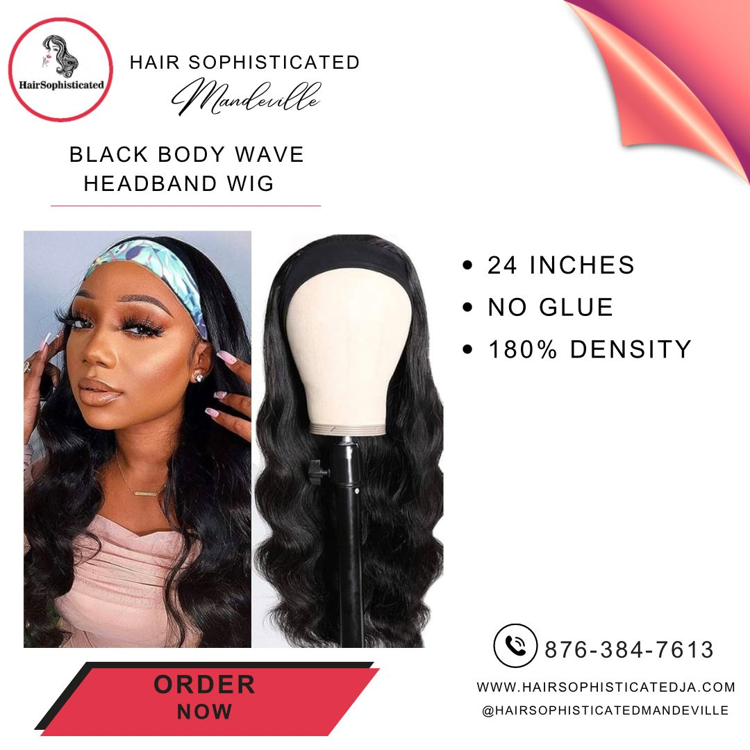 Black body wave headband wig