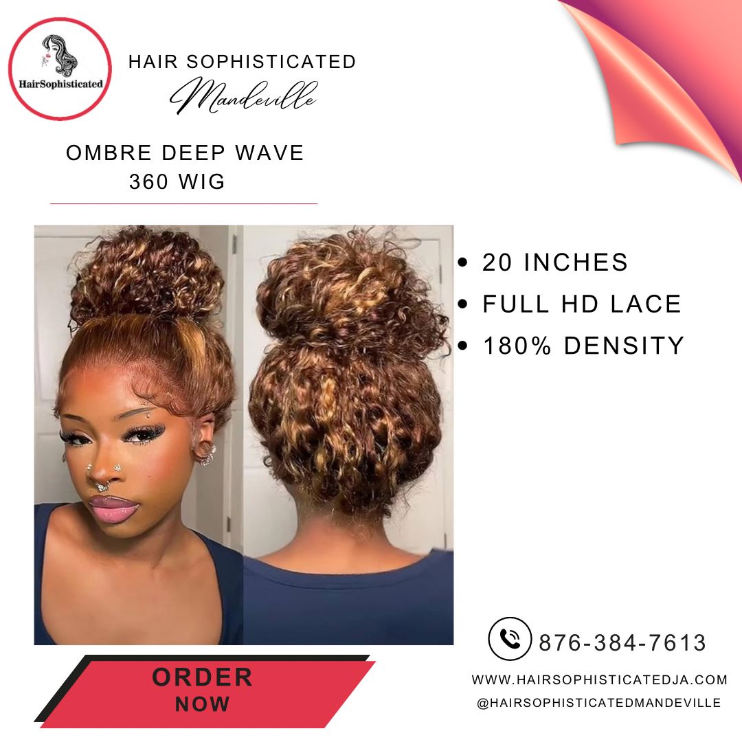 Ombre deep wave 360 wig