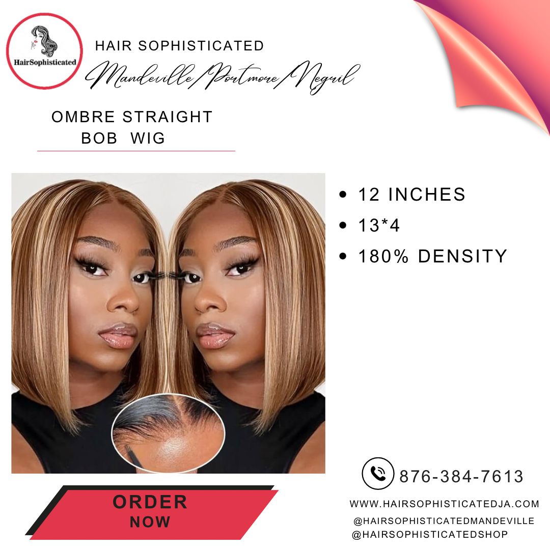 Ombre straight bob wig
