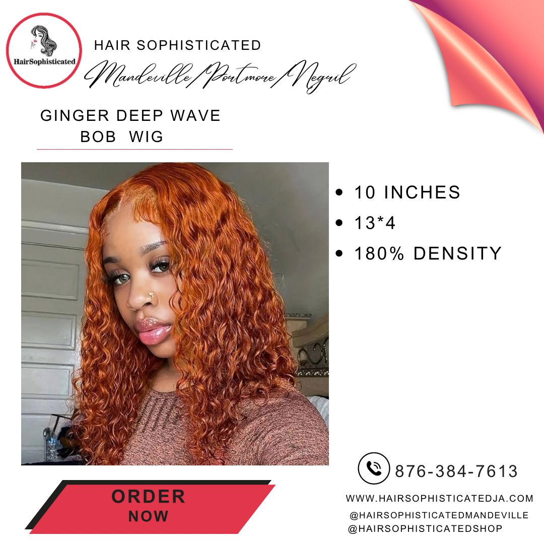 Ginger deep wave bob wig