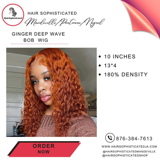 Ginger deep wave bob wig