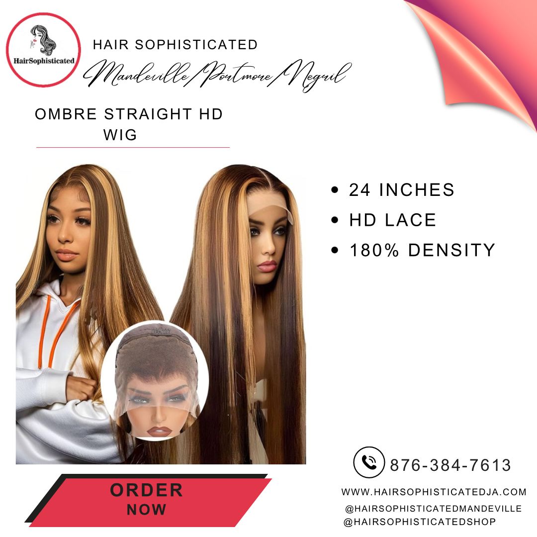 Ombre straight HD wig