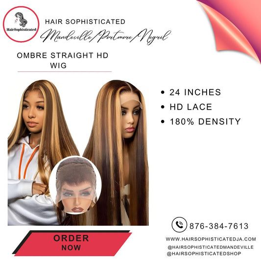 Ombre straight HD wig