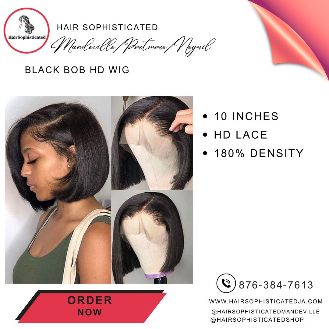 Black bob HD wig