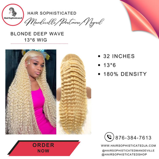 Blonde deep wave 13*6 wig