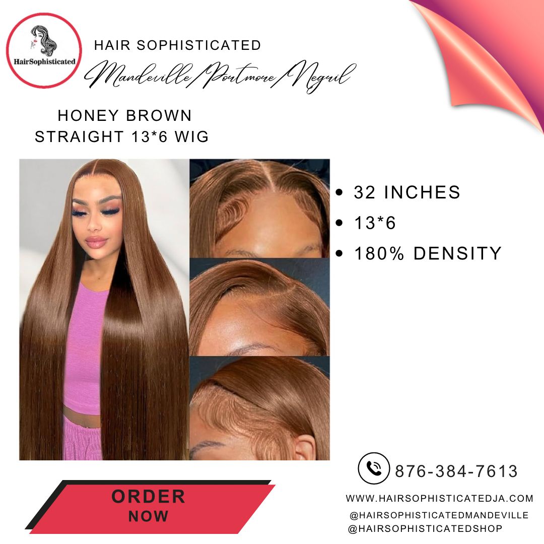 Honey brown straight 13*6 wig